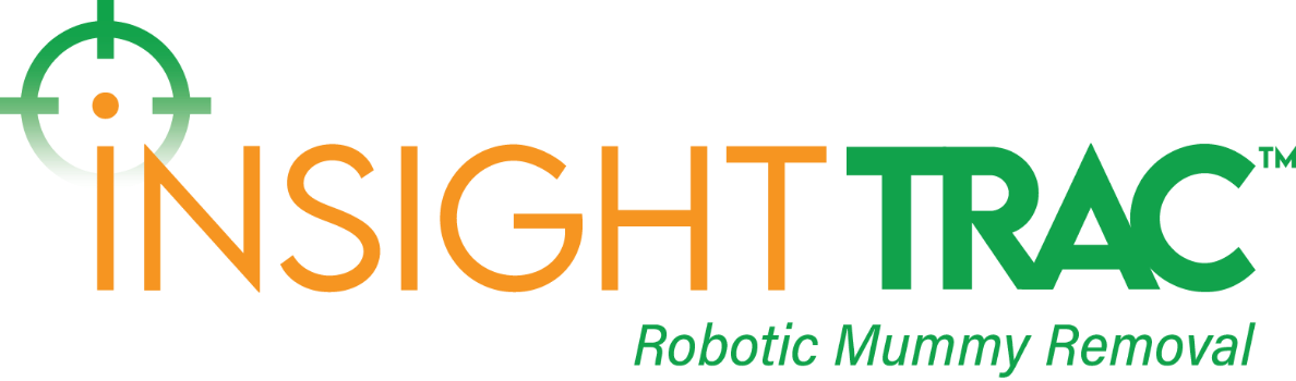 InsightTRAC logo with robotic mummy removal tagline